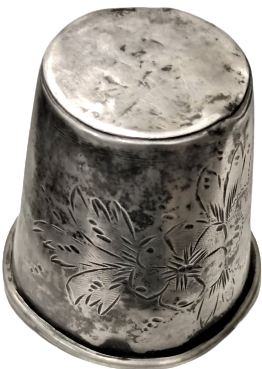 OSMANLI PAZARINA YAPILMIŞ ÜZERİ KALEM EL İŞİ 800 AYAR DAMGALI GÜMÜŞ BEBEK MAMA BARDAGI