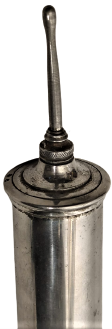 1920 AURAL SYRİNGE BUYUK BOY MEKANİK ELLE KULLANILAN  KROM METAL ÜC PARMAK ENJEKTOR KULAK YIKAMA İÇİN KULLANILAN 