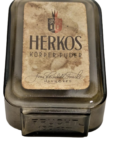 1930 HERKOS KÖRPER PUDER CAM METAL KAPAKLI PUDRA KABI HANNOVER GERMANY