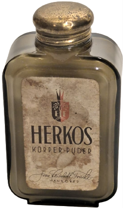 1930 HERKOS KÖRPER PUDER CAM METAL KAPAKLI PUDRA KABI HANNOVER GERMANY