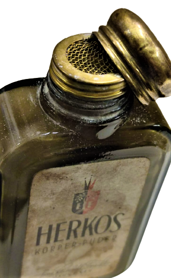 1930 HERKOS KÖRPER PUDER CAM METAL KAPAKLI PUDRA KABI HANNOVER GERMANY