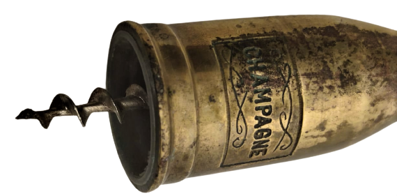 1940 CHAMPAGNE PİRİNC ŞİŞE KAPAK VE MANTAR ACACAGI TİRBUŞON ŞİŞE FORMUNDA TASARLANMIŞ