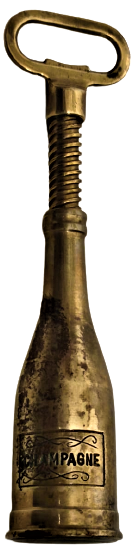 1940 CHAMPAGNE PİRİNC ŞİŞE KAPAK VE MANTAR ACACAGI TİRBUŞON ŞİŞE FORMUNDA TASARLANMIŞ