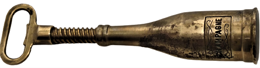 1940 CHAMPAGNE PİRİNC ŞİŞE KAPAK VE MANTAR ACACAGI TİRBUŞON ŞİŞE FORMUNDA TASARLANMIŞ