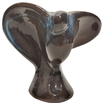 1960 SERAMİK SANATCI İŞİ BARIŞ GÜVERCİNİ KANATLARINI ACMIŞ UCARMIŞCASINA KAHVE OKSİT TONLARDA 