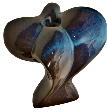 1960 SERAMİK SANATCI İŞİ BARIŞ GÜVERCİNİ KANATLARINI ACMIŞ UCARMIŞCASINA KAHVE OKSİT TONLARDA 