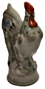 1970 RUS SSCB CCCP PORSELEN HOROZ ŞEKLİNDE TASARLANMIŞ ŞİŞE ÜZERİ EL BOYAMA 