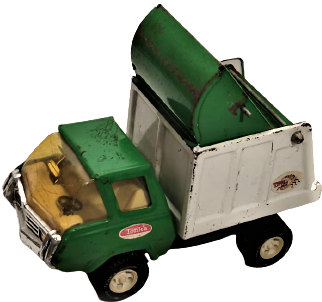 1970 USA AMERİKAN YEŞİL BEYAZ TONKA LİTTER BUG METAL CÖP TOPLAMA KAMYONU 