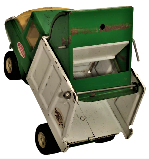 1970 USA AMERİKAN YEŞİL BEYAZ TONKA LİTTER BUG METAL CÖP TOPLAMA KAMYONU 