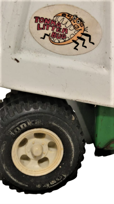 1970 USA AMERİKAN YEŞİL BEYAZ TONKA LİTTER BUG METAL CÖP TOPLAMA KAMYONU 