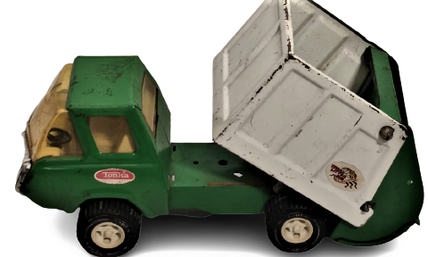 1970 USA AMERİKAN YEŞİL BEYAZ TONKA LİTTER BUG METAL CÖP TOPLAMA KAMYONU 