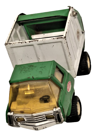 1970 USA AMERİKAN YEŞİL BEYAZ TONKA LİTTER BUG METAL CÖP TOPLAMA KAMYONU 