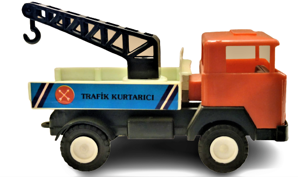 1970 YERLİ TÜRK MALI OYUNCAK VOLVO KAMYON TRAFİK KURTARICI GÜREL MARKA AMBALAJINDA