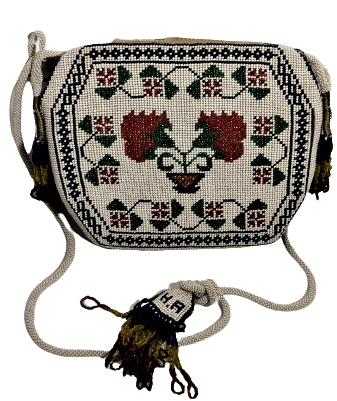 HAPISHANE KADER MAHKUMLARININ YAPTIGI BONCUK TAMAMI EL İŞİ BUYUK BOYDA KULPLU SAPLI BAYAN CANTASI 