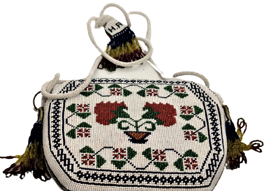 HAPISHANE KADER MAHKUMLARININ YAPTIGI BONCUK TAMAMI EL İŞİ BUYUK BOYDA KULPLU SAPLI BAYAN CANTASI 