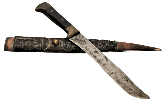 OSMANLI RUM İŞİ SICAK EL DÖVME CELİKDEN KARTAL PİRİNC SAPLI İŞLEMELİ KINLI KUŞAK SALDIRMA KAMA  