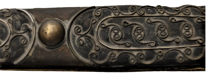 OSMANLI RUM İŞİ SICAK EL DÖVME CELİKDEN KARTAL PİRİNC SAPLI İŞLEMELİ KINLI KUŞAK SALDIRMA KAMA  