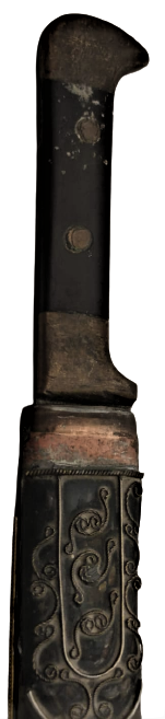 OSMANLI RUM İŞİ SICAK EL DÖVME CELİKDEN KARTAL PİRİNC SAPLI İŞLEMELİ KINLI KUŞAK SALDIRMA KAMA  