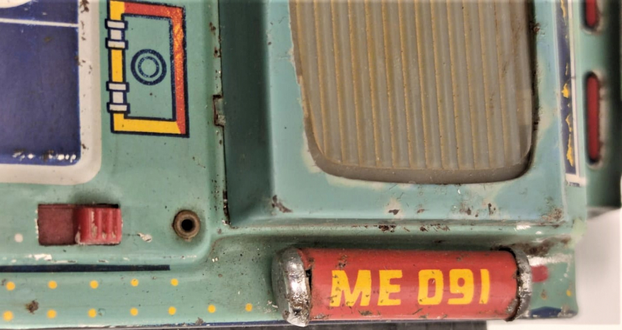 1970 SPACE TANK M0-91 TOYS PİLLİ AKSİYONLU HAREKETLİ ROBOT PALETLİ TENEKE UZAY ARACI OYUNCAK