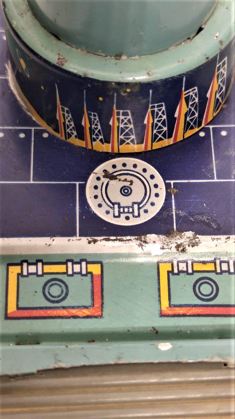 1970 SPACE TANK M0-91 TOYS PİLLİ AKSİYONLU HAREKETLİ ROBOT PALETLİ TENEKE UZAY ARACI OYUNCAK