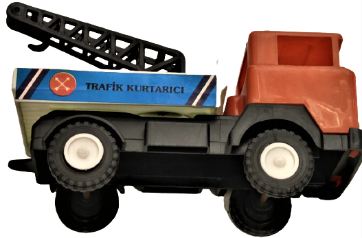 1970 YERLİ TÜRK MALI OYUNCAK VOLVO KAMYON TRAFİK KURTARICI GÜREL MARKA AMBALAJINDA