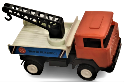 1970 YERLİ TÜRK MALI OYUNCAK VOLVO KAMYON TRAFİK KURTARICI GÜREL MARKA AMBALAJINDA