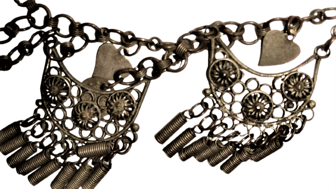 OSMANLI TAMAMI EL YAPIM KİŞİYE ÖZEL TASARIM OLARAK YAPILMIŞ DÜŞÜK AYAR GÜMÜŞ KOLYE