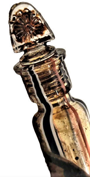 OSMANLI MEVLEVİ BEYKOZ ÜFLEME EL İŞCİLİKLİ KAPAGI BEKTAŞİ YILDIZLI CAM CUBUK TEKKE İŞİ KOKULUK GÜL YAGI  ŞİŞESİ