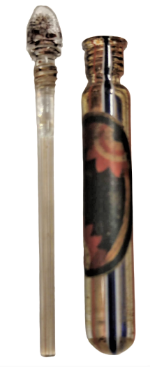 OSMANLI MEVLEVİ BEYKOZ ÜFLEME EL İŞCİLİKLİ KAPAGI BEKTAŞİ YILDIZLI CAM CUBUK TEKKE İŞİ KOKULUK GÜL YAGI  ŞİŞESİ