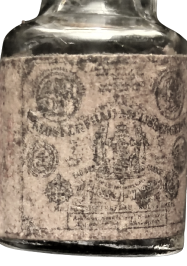 1800 MİNYATUR KAPAKLI BEYAZ CAM ŞİŞE ÜZERİ BASKILI ETİKETLİ PARFUM SİŞESİ