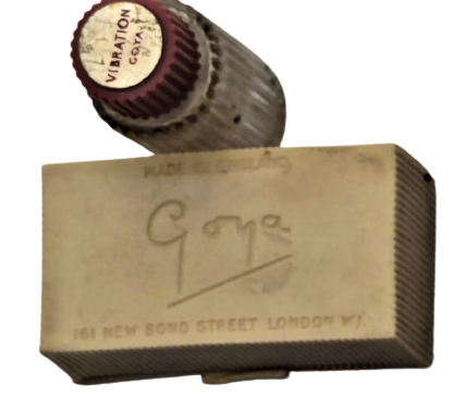 GOYA VİBRATİON  161 NEW BOND STREET LONDON WL ENGLAND SANDIGINDA MİNYATÜR PARFUM ŞİŞESİ