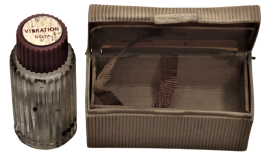 GOYA VİBRATİON  161 NEW BOND STREET LONDON WL ENGLAND SANDIGINDA MİNYATÜR PARFUM ŞİŞESİ