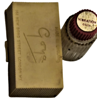 GOYA VİBRATİON  161 NEW BOND STREET LONDON WL ENGLAND SANDIGINDA MİNYATÜR PARFUM ŞİŞESİ