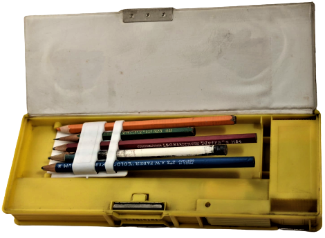 1980 3DOORS KALEM KUTUSU ÜC KAPAKLI TAM TAKIM  NİNJA KAPLUMBAGA RESİMLİ İCERSİ EKSİKSİZ DOLU  