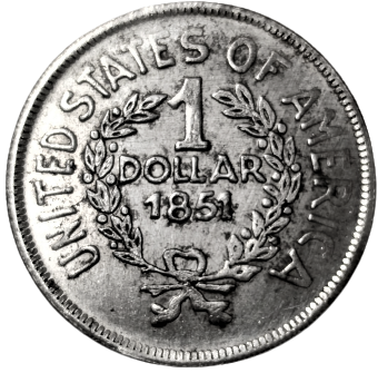 LİBERTY UNİTED STATES OF AMERICA 1 DOLLAR 1851 SİLVER ONE DOLLAR GÜMÜŞ 1 AMERİKAN TİCARET DOLARI ( replikadır )