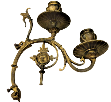 1930 FRANSIZ GOTİK TARZDA TASARLANMIŞ  CİFT PİYANO ŞAMDANI SAG SOL OLARAK BRONZ PİYANO ŞAMDANI CİFT ORTA MUMLU ŞAMDAN