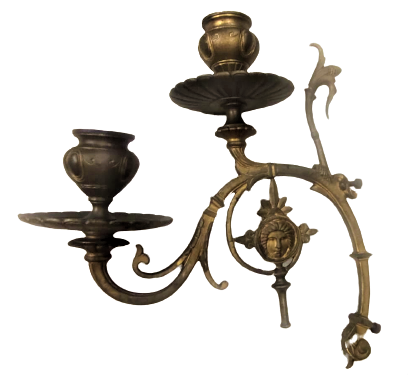 1930 FRANSIZ GOTİK TARZDA TASARLANMIŞ  CİFT PİYANO ŞAMDANI SAG SOL OLARAK BRONZ PİYANO ŞAMDANI CİFT ORTA MUMLU ŞAMDAN