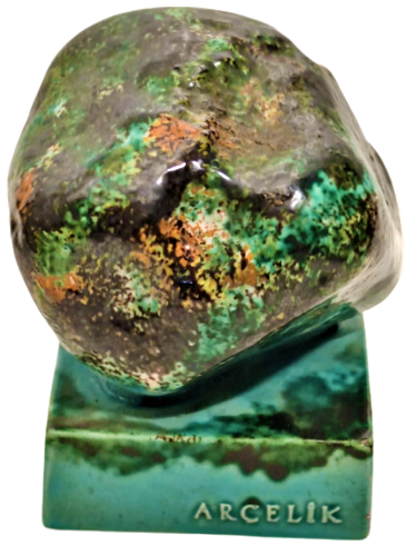 ECZACIBAŞI SERAMİK DOGAL RENLERLE TASARLANMIŞ  JASPER DENİZ TAŞI ARCELİK REKLAMLI MASA ÜZERİ BİBLO