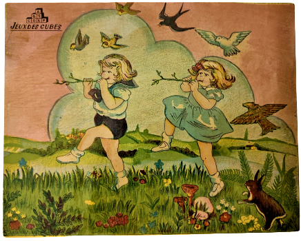 1910  GERMANY ANTİGUES JEUXDES CUBES TOYS LOGO AHŞAP KUPLERDEN OLUŞAN 20 KÜP ALTI ADET FARKLI LOGO