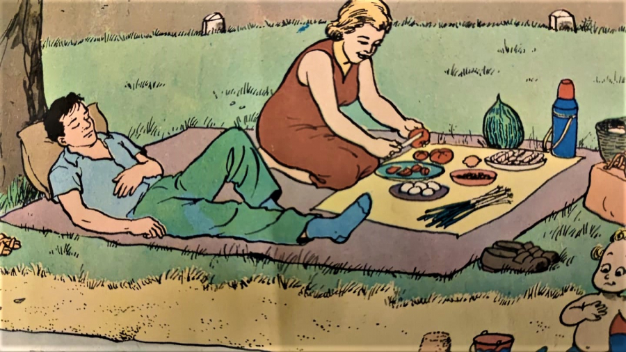 1980 ÖZYUREK YAYINEVİ TARAFINDAN BASILMIŞ RENKLİ TİFDRUK BASKI İLKOKULLARDA  YAZ MEVSİMİNİ TALEBELERE SINIF DUVARLARINA ASILAN MEVSİMLERDEN  YAZ