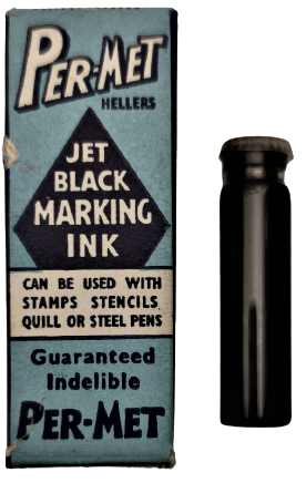 1950 VİNTAGE PER-MET LINEN MARKING OUTFIT ISTANPA MUREKKEP MUHUR ORJINAL KUTUSUNDA 