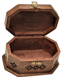 1970 MASİF PİRİNC KAKMA PLAKALARLA BEZELİ KULPLU TAŞINABİLİR KOKU KUTUSU