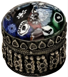 KAPAKLI İLAC SAKLAMA TAŞIMA KUTUSU ÜZERİ TAŞ İŞ METAL ALPAKA KENARLAR KOMPLE İŞLEMELİ