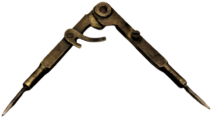 OSMANLI BRONZ TAMAMI EL YAPIM USTA İŞİ MÜHENDİSLİK MİMARLIK ÖLCÜMLERDE KULLANILAN PERGEL 