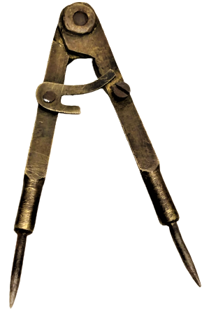 OSMANLI BRONZ TAMAMI EL YAPIM USTA İŞİ MÜHENDİSLİK MİMARLIK ÖLCÜMLERDE KULLANILAN PERGEL 