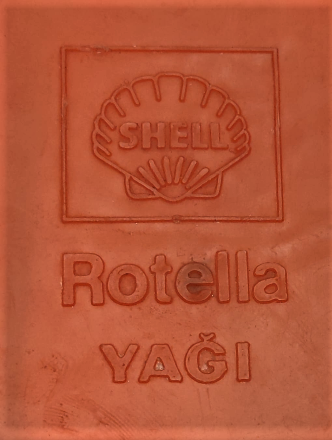 SHEEL ROTELLA YAGI REKLAMLI PLASTIK KIRMIZI BEYAZ BENZİN İSTASYONLARINDA UZUN YOL ŞÖFÖRLERİNE HEDİYE EDİLEN PLASTİK SABUN KUTUSU