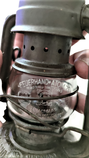 FEUERHAND ATOM 75 JENNER GLAS OİL LAMP GERMANY 1930  İKİNCİ DUNYA SAVAŞI ALMAN ORDUSUNUN KULLANDIGI CAMINA KADAR ORJİNAL FENER