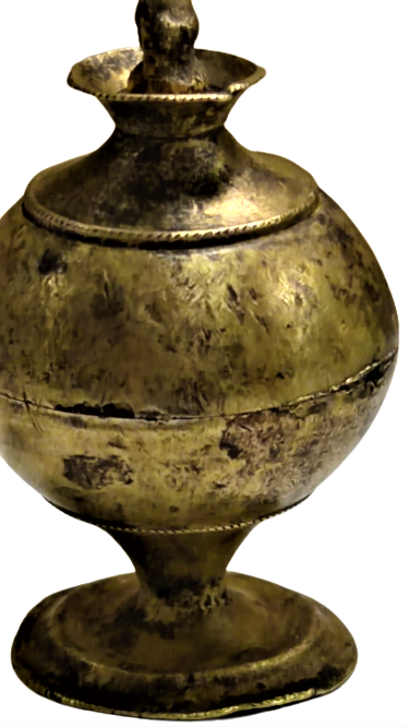 OSMANLIN SULEYMANİYE EL YAPIM  YUVARLAK FORMDA BRONZ  CUBUKLU GÖZ ETRAFINA GÜZEL GÖRÜNME İÇİN CEKİLEN SİYAH SÜRME BOYA KABI SÜRMEDAN