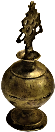 OSMANLIN SULEYMANİYE EL YAPIM  YUVARLAK FORMDA BRONZ  CUBUKLU GÖZ ETRAFINA GÜZEL GÖRÜNME İÇİN CEKİLEN SİYAH SÜRME BOYA KABI SÜRMEDAN