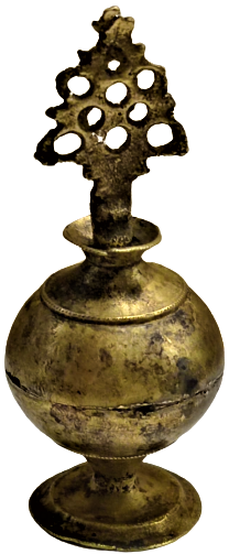 OSMANLIN SULEYMANİYE EL YAPIM  YUVARLAK FORMDA BRONZ  CUBUKLU GÖZ ETRAFINA GÜZEL GÖRÜNME İÇİN CEKİLEN SİYAH SÜRME BOYA KABI SÜRMEDAN